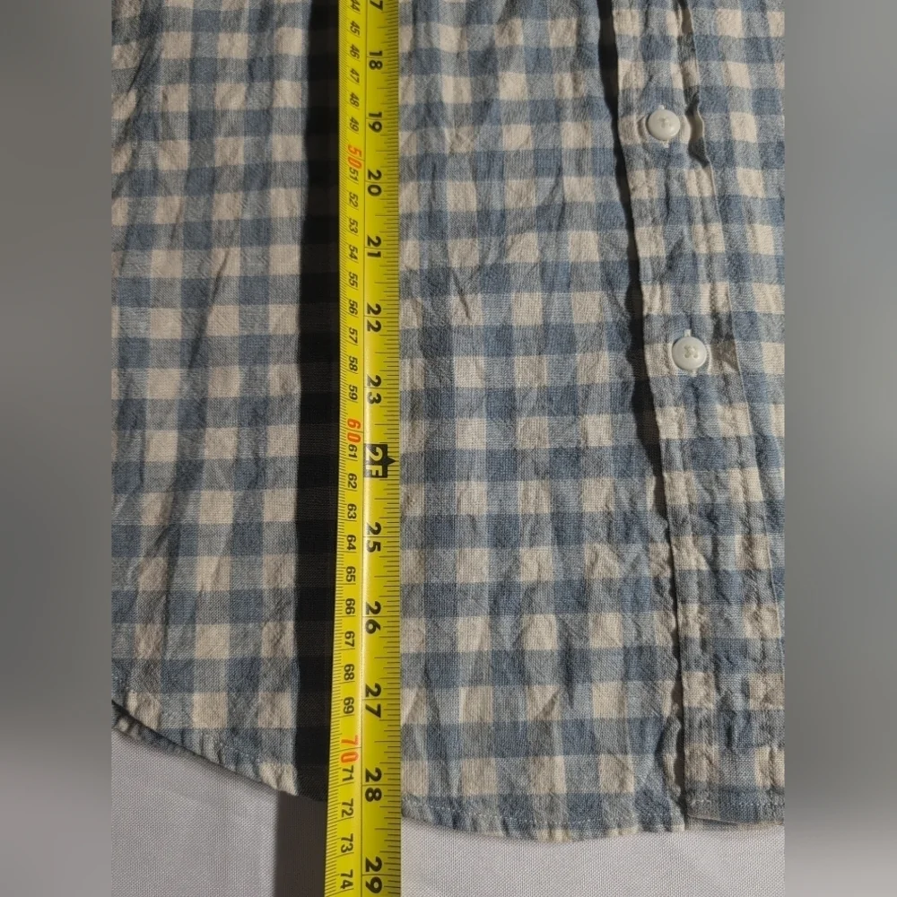 J. Crew Blue and Cream Checkered Men's Shirt